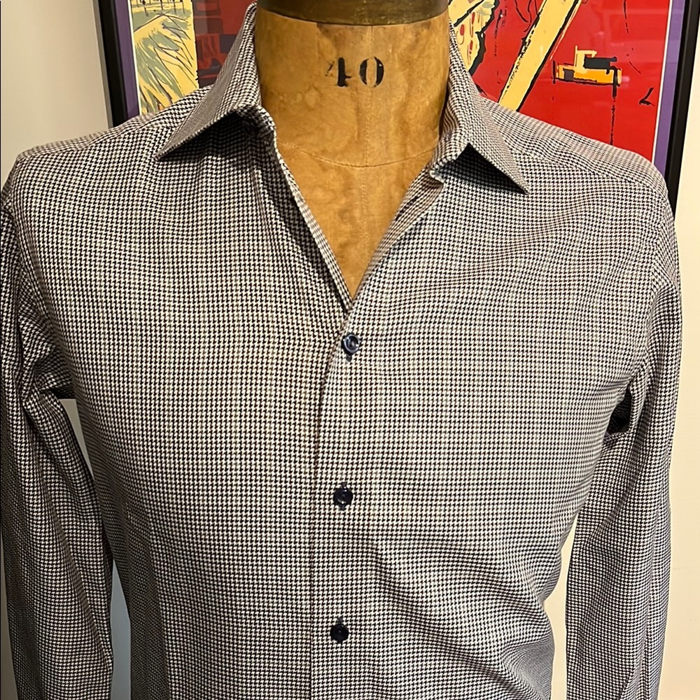 Eton Black and White Dress Shirt Classic Fit